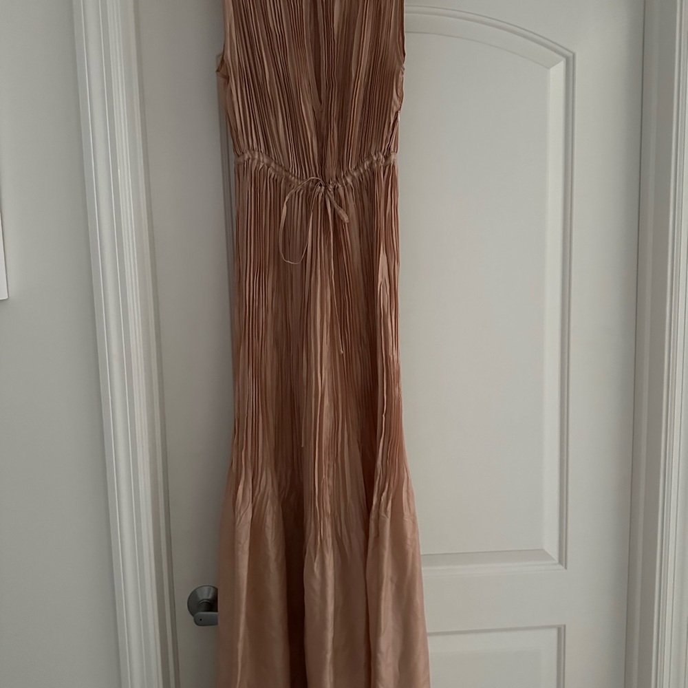 Calypso St. Barth Pleated Maxi Dress in Blush